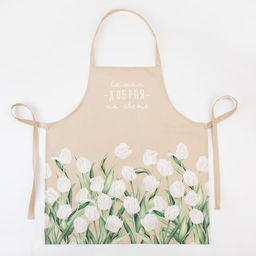 Фартук Этель Белые тюльпаны 60х70 см, 100% хл, саржа 190 г/м2  фото 2