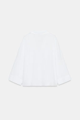 CAMISA FLUIDA CON LINO / Blanco - Zara фото 7