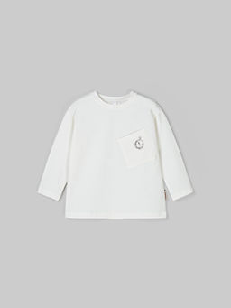 Лонгслив оверсайз Молоко с карманом - Bungly фото 3