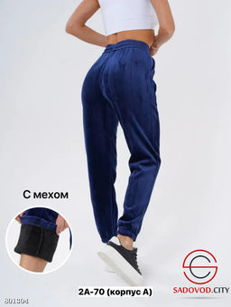 Брюки из велюра с мехом - Bruno фото 2