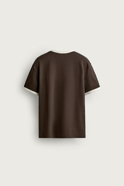 CAMISETA RIB CONTRASTE B?SICA / Marr?n - Zara фото 8