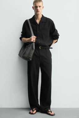 PANTAL?N FLUIDO RELAXED FIT / Negro - Zara фото 5