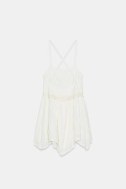 VESTIDO MINI GASA BORDADOS / Blanco - Zara фото 6