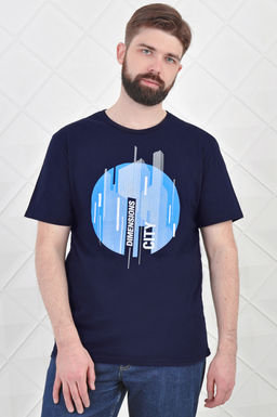 Арт. 67113 Футболка мужская 50-58 (5 шт) Цвет:темно-синий