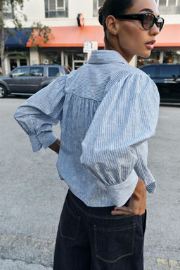 STRIPED FLORAL PRINT SHIRT - Zara фото 11