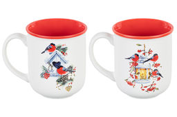 Набор 2 кружек 400 мл 12*9*10 см Снегири NEW BONE CHINA - Elan gallery фото 4