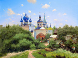 Вышивка крестиком 40х50см, Церковь