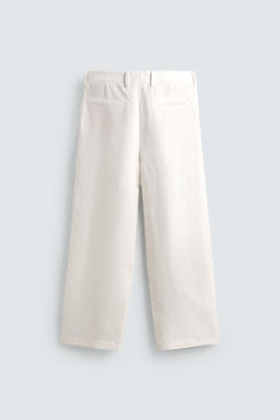 PANTAL?N RELAXED FIT TRAJE VISCOSA - LINO / Blanco - Zara фото 6