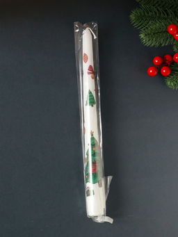 Цена за 4 шт. Свеча античная "Новый год" 255х22 мм, с декором