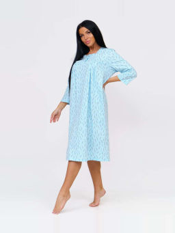 Ночная сорочка женская, цвет голубой белый