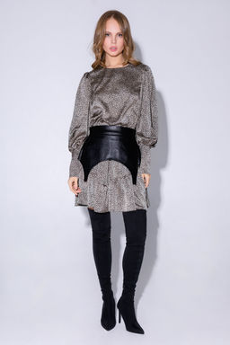 Платье Pirs 4281 Черно-бежевый лео