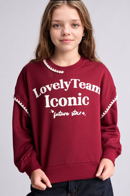 Relaxed Fit Bask_l_ Sweatshirt K_z _ocuk