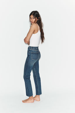 JEANS TRF CROPPED FLARE TIRO ALTO / Azul - Zara фото 3