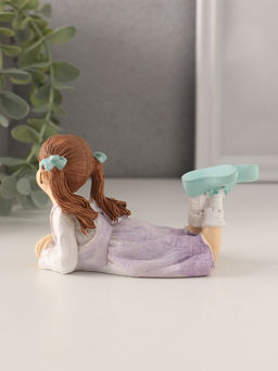 Фигурка полистоун «Малышка в сиреневом сарафане», 14×6.5×7 см