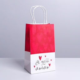 Пакет подарочный крафтовый Я тебя люблю, 12 21 9 см