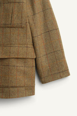 CHECK FAUX SHEARLING COAT WITH WOOL LIMITED EDITION - Zara фото 8