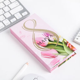 Подарочный набор, блок бумаг для записей, стикеры, ручка 8 Марта