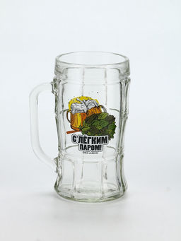 Кружка пивная стеклянная «С легким паром», 500 мл, 18+