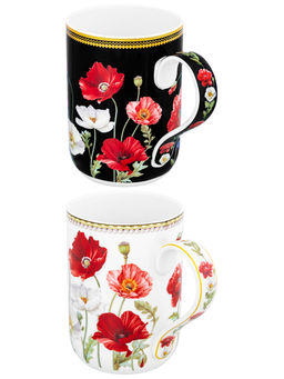 Набор кружек 2 пр. 400 мл 11,5*7,5*10,5 cм Маки + Маки на черном - Elan gallery фото 4