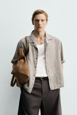 CAMISA RELAXED FIT JACQUARD CUADROS / Verde - Zara фото 2