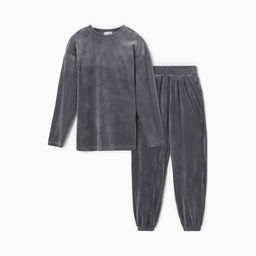 Костюм женский (свитшот, брюки) KAFTAN Plushy, размер 44-46, серый