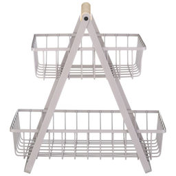 КОРЗИНА ДЛЯ ФРУКТОВ С ДЕРЕВЯННОЙ РУЧКОЙ 27.5*17.5*29 СМ (КОР=6ШТ) - Agness фото 4