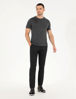 Siyah Regular Fit Kanvas Pantolon