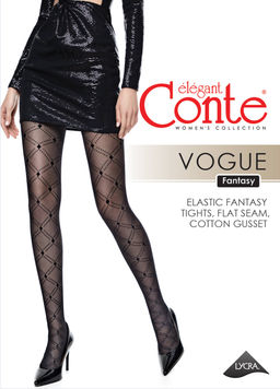 Колготки фантазийные CONTE VOGUE nero - Conte elegant фото 4