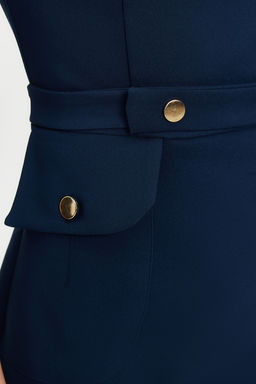 TRENDYOLMILLA Petrol Kemerli Vucudu Saran Cep Detayl? Mini Dokuma Elbise TWOSS23EL02037  фото 8