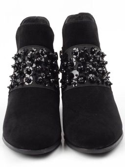 01-CGXM12-2R BLACK Ботинки женские (натуральная замша, байка) - Фабричный китай фото 9
