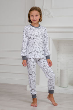 Пижама детская из интерлока Потешка котик темно серый - Амадэль фото 3
