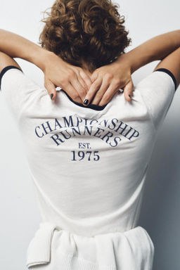 SLOGAN SLUB T-SHIRT - Zara фото 8