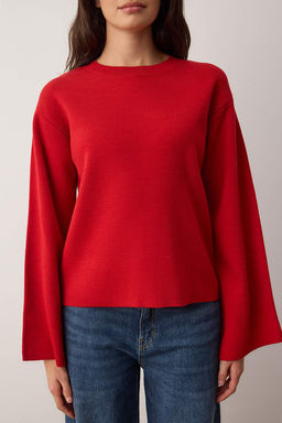 Koyu K?rm?z? More Sustainabe Basic Triko Kazak TWOAW25KZ00313