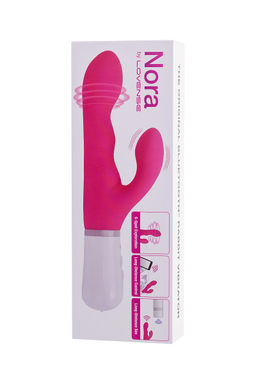 Вибратор LOVENSE Nora с клиторальным стимулятором, силикон, розовый, 24 см