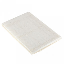 Скатерть ПВХ "Ришелье" 137х180см, длина стола до 120см, на 4 персоны, "LACE" гладкая, пленка сверху, квадраты, беж с перламутром, упак. "классическая" п/э 28х41см т.м. "Домашняя Мода" (Китай)