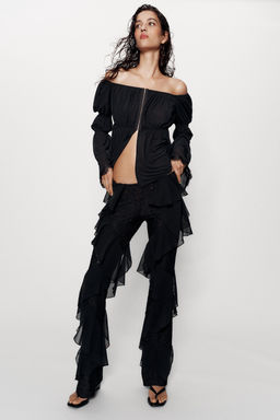 TOP COMBINADO ENCAJE / Negro