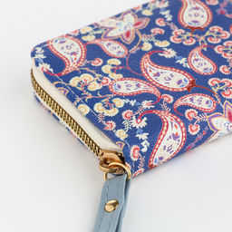 Кошелёк женский на молнии с ремешком, синий
