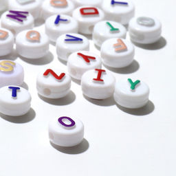 Цена за 2 шт. Бусины для творчества из акрила «Английский алфавит», 10×6 мм, набор 10 г, блестящие, МИКС