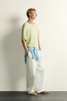 CAMISETA PUNTO LIGERO RELAXED FIT / Pistacho - Zara фото 4