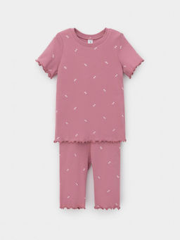 К 1632/пепельная роза,маленькие листья пижама для дев - Crockid фото 2