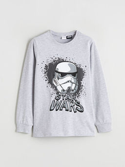 Bisiklet Yaka Star Wars Bask?l? Erkek ?ocuk Pijama Tak?m?