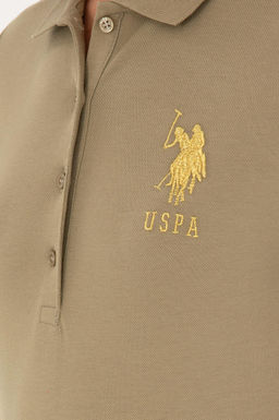 Женская базовая футболка цвета хаки - U.s. polo assn фото 7