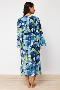 Plaj Giyim Cicek Desenli Kusakl? Maxi Dokuma %100 Pamuklu Kimono&Kaftan TBESS24KM00014 - Trendyolmilla фото 6