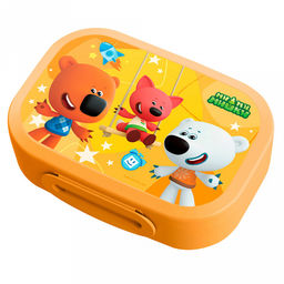 Ланч-бокс пластмассовый "Ми-ми-мишки" 0,98л, 18х13х5см, оранжевый (Россия)