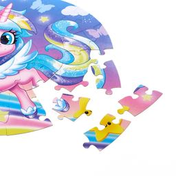 Круглый пазл в металлической коробке Волшебный единорог, 44 детали - Puzzle time фото 3