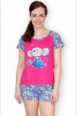 Костюм домашний с шортами, малина (246-1)