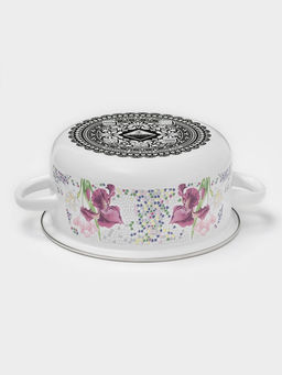 Кастрюля эмалированная «Мозаика», 2 л, d=18 см, индукция, белая