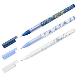 Цена за 2 шт. Ручка шар. MESHU "Flowers" (MS_64090) синяя, 0.7мм, корпус с рисунком, в ассорт.