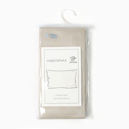 Наволочка Этель 50х70 см, цвет бежевый, мако-сатин 114г/м2  фото 3