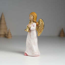 Фигурка полистоун Ангел музыкант в розовом платье, 6.5?4.5?13 см, МИКС